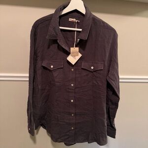 Faherty Dark Gray Dress Shirt